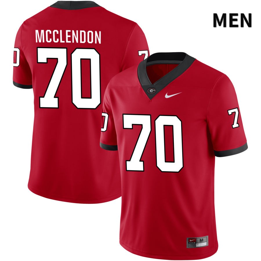 Georgia Bulldogs Men's Warren McClendon #70 Red 2022 NIL Stitched College UGA Football Jersey 23BI012GL